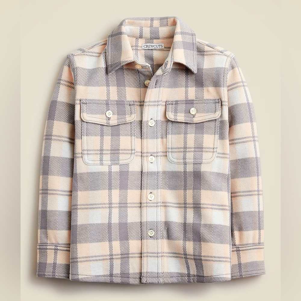 J Crew Crewcuts Boys’ Long-Sleeve Seaboard Soft-knit Shirt Plaid Size 6